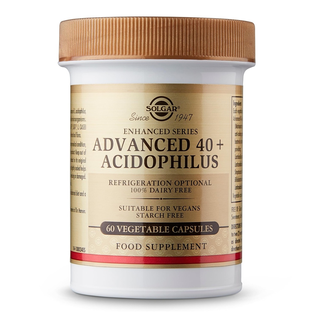 Solgar Advanced 40+ Acidophilus, 60 Vegetable Capsules