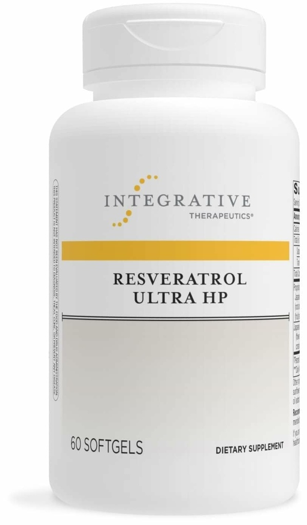 Integrative Therapeutics Resveratrol Ultra HP - Antioxidant Support Supplement for Heart Health Support*- Once-Daily, Non-Soy Softgel - Gluten-Free & Dairy-Free - 60 Softgels (60 Servings)