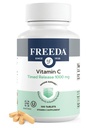 FREEDA 定时释放维生素 C 1000mg – 全天免疫和抗氧化剂支持的慢释,胃上的Gentle,Kosher & Vegan,高吸附药片(100片)
