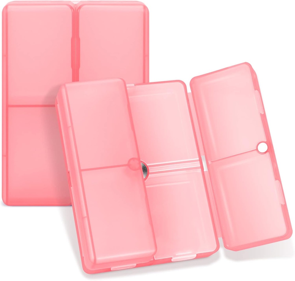 FYY Daily Pill organister, 7 Competments Portable Pill Case 旅行 Pill organister,[打包设计] Pill box for Purse Pocket to hold Vitamins, Cod Liver Oil, Suppless and Medication-Clear Red 存档副本 存档副本.