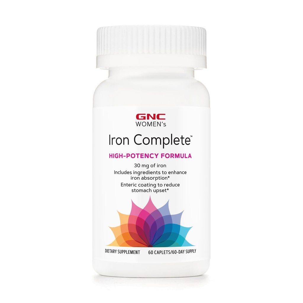 GNC 妇女铁的完整多维素,增强吸收铁的能力,60卡
