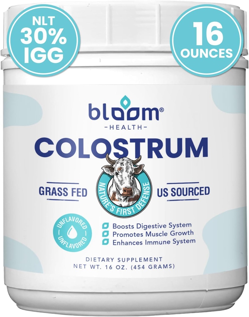 Grass Fed Colostrum 粉末 — — 保障30% IgG — — 促进消化系统、肌肉健康和增强免疫系统 — — — 不受欢迎、非GMO和Gluten Free — — 16 OZ 454 gm来源于美国