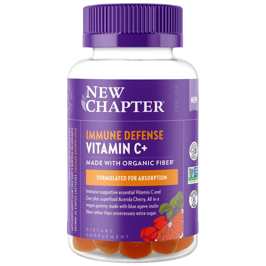 新章节 维生素C+Gummys – 减糖35% §,极佳的维生素C来源 与Acerola Cherry, Vegan, Non-GMO , Gluten Free, Citrus Flavored, 60ct
