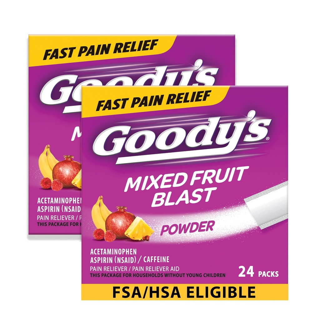Goody的"超强头痛粉",混合水果爆裂散热包,24个个人包(2包)