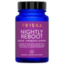 FRISKA Nightly Reboot Enzyme and Probiotics Supplement,促进更好的消化和睡眠,支持男女的Gut健康,Melatonin, Chamomile, 30 Capsules