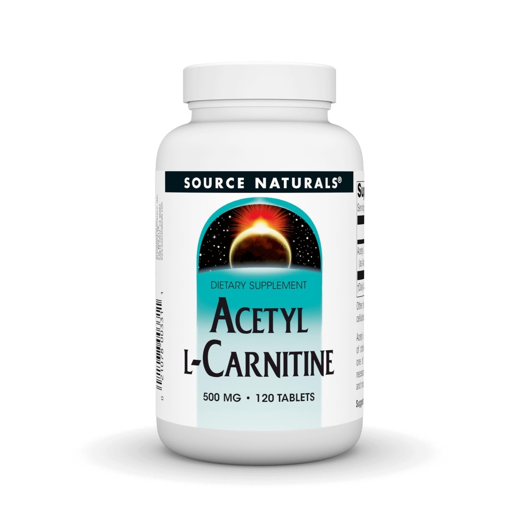 来源 乙酰L-Carnitine 500 Mg 平板电脑, 120 计数