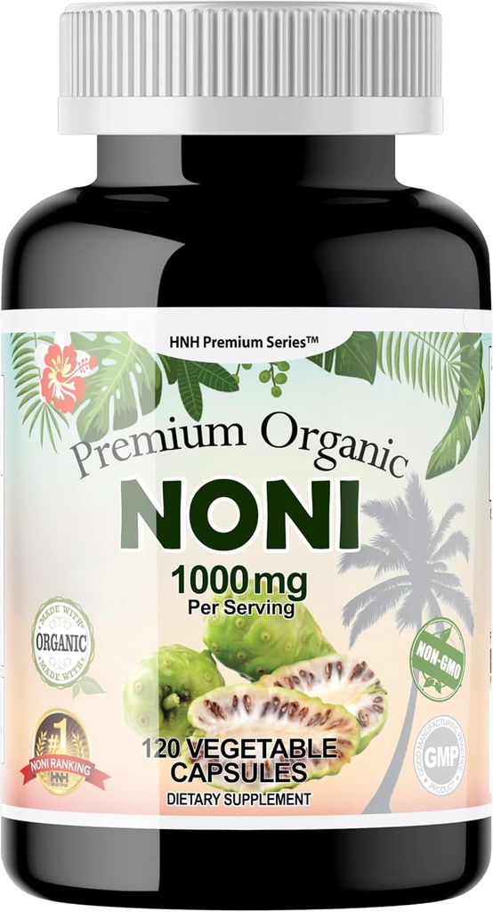 K&C博士 HNHusa Premium Organization Noni 1000 mg 120 Veggie Capsules 强纯抗氧化剂 支持免疫系统 总体健康 Morinda Citrifolia 提取 Vegan 非转基因生物 无填充剂