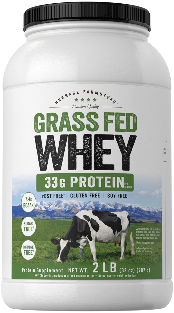 Carlyle Grass Fed Whey 蛋白质粉 → 2lb → 33g of Protein per service → 不受欢迎的糖和荷尔蒙自由 → 非GMO 和 Gluten 免费补充 → Herbage Farmstead 著.