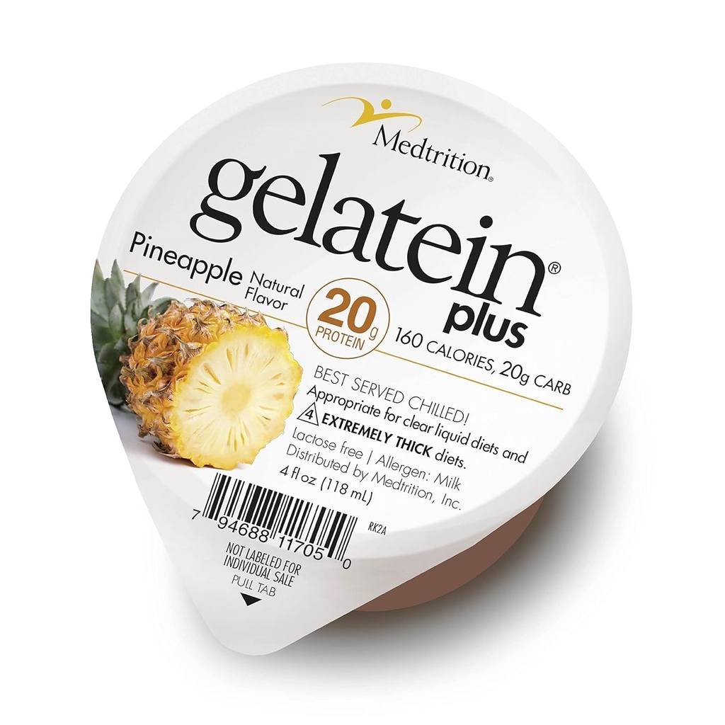 GelaTein Plus菠萝:20克蛋白. 清液饮食的理想 吞食困难 透析和肿瘤 伟大的前期或后期工作小吃(36包)...