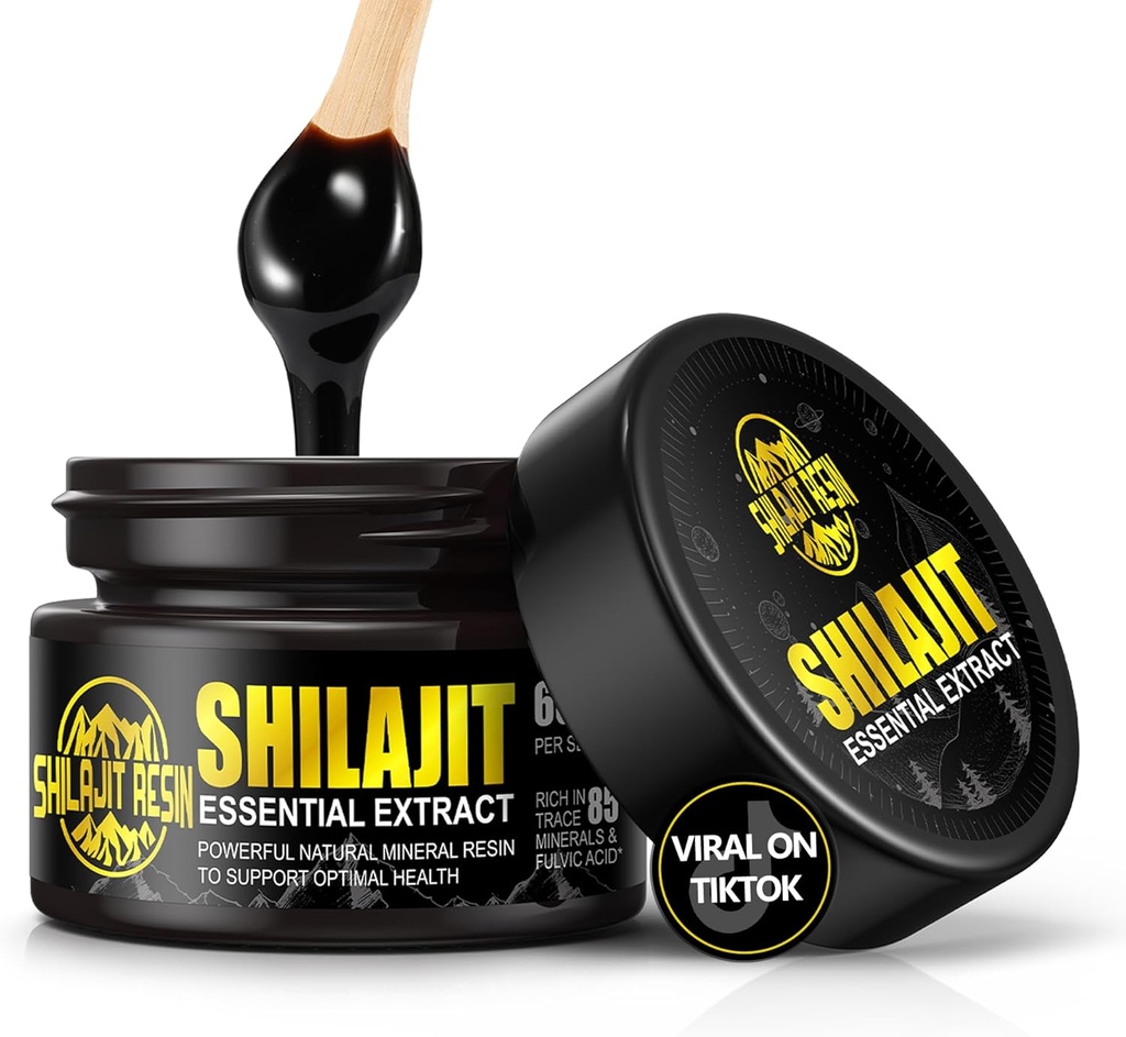 Boyse Organic Himalayan Shilajit Resin,600mg 金品级 最大概率 天然有机 Shilajit Resin for Men and Women 85+ Trace Minerals & Fulvic Acid for Focus & Energy, 豁免 - 1.7 荣斯