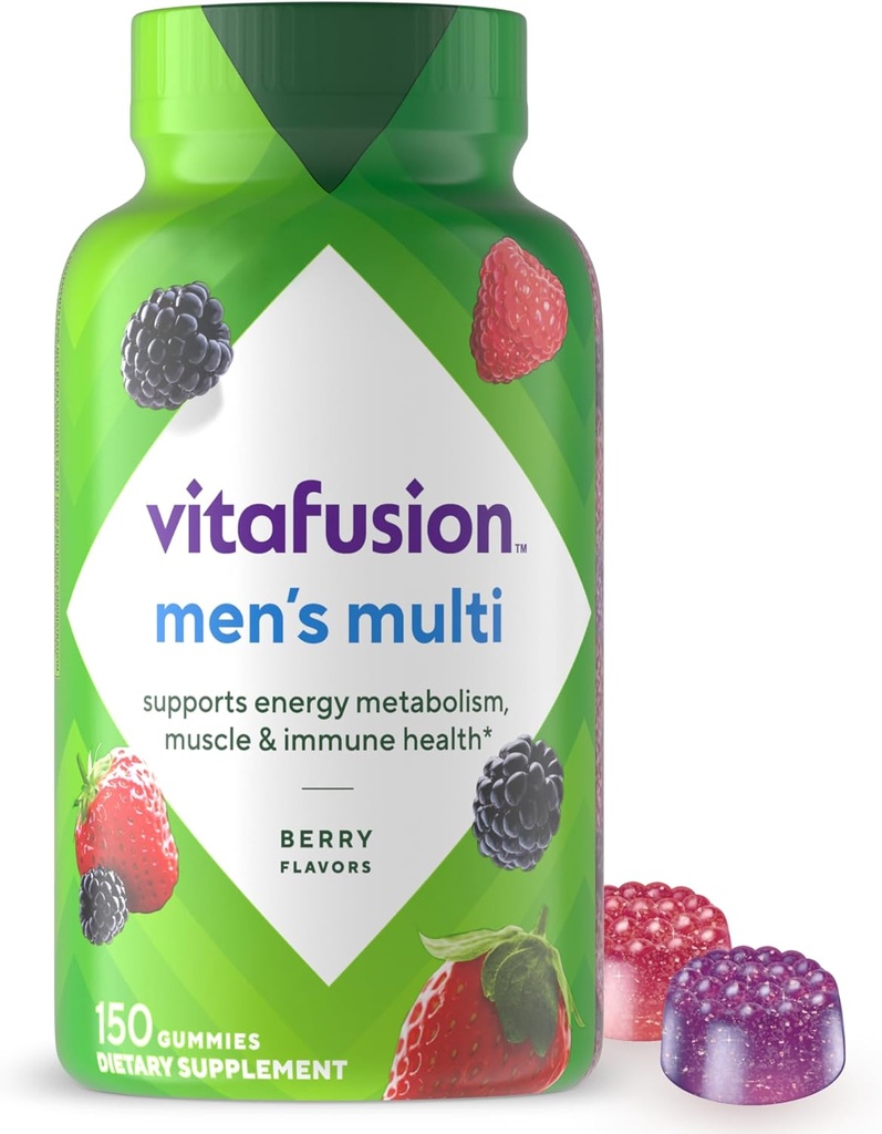 成人Gummy Vitamins for Men, Berry Flamived Men's 多维塔明 Gummy 补充维生素A, C, D, E, B6, B12, 75 日供应, 150 计数