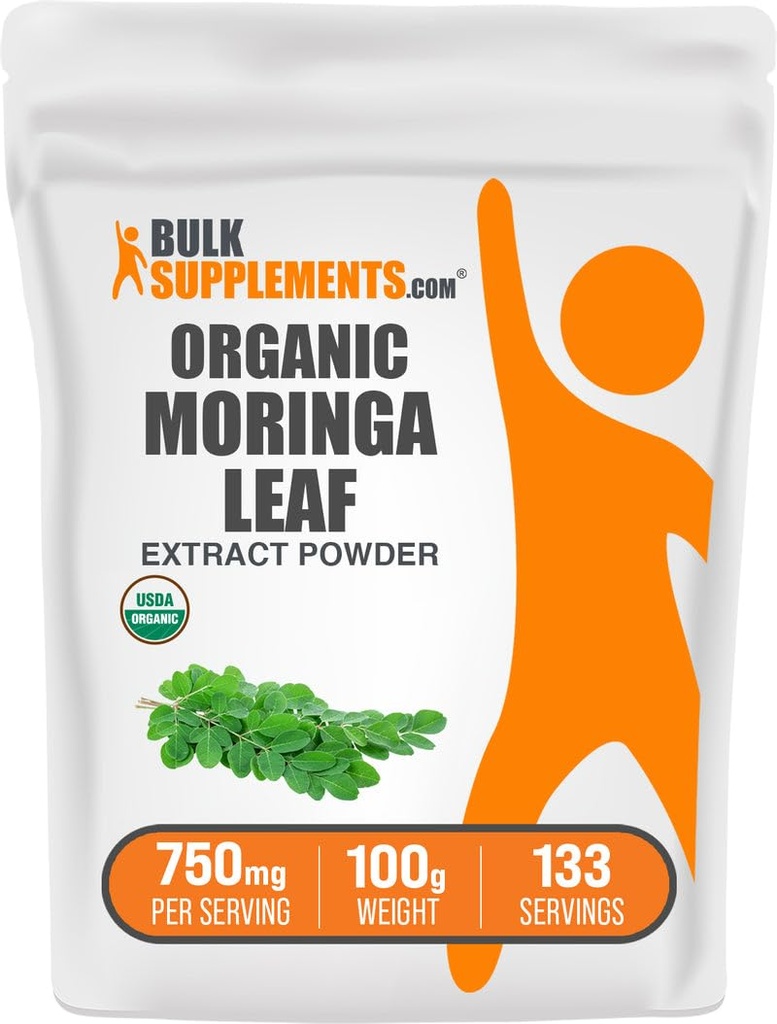 Bulk Assupports.com 有机莫林加提取粉末 - 超级食品补充剂,来自莫林加Oleifera - Vegan & Gluten Free,每架服务750mg,100g(3.5 oz)(Pack of 1)
