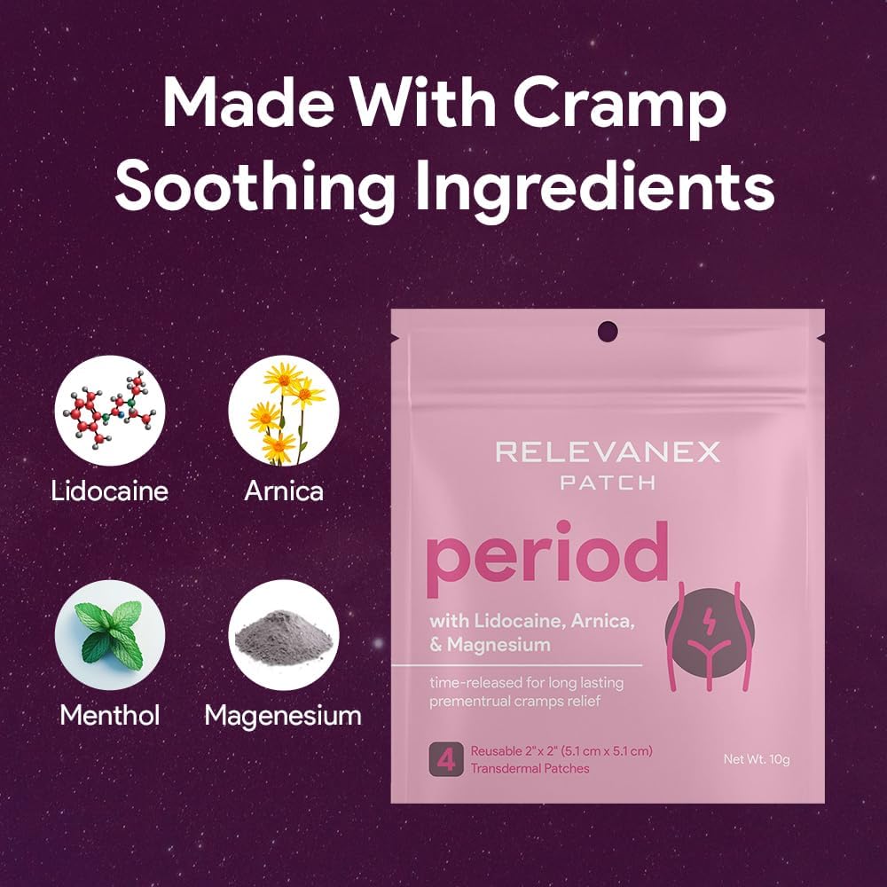 Relevenex Transdermal Patches for Women – 月球循环舒适与支持 – Gentle & 方便 – 为每日易用设计