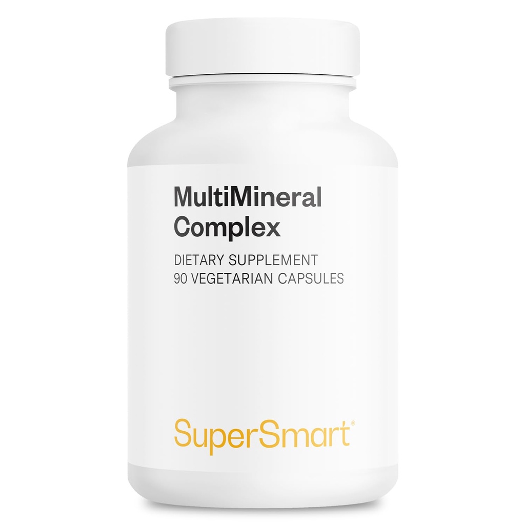 SuperSmart - 多矿复合体补编(Full Spectrum) - 配有镁,锌,硼,钙,铬,硒,碘,钾 →  Non N-GMO & Gluten Free - 90 植物卡普尔斯