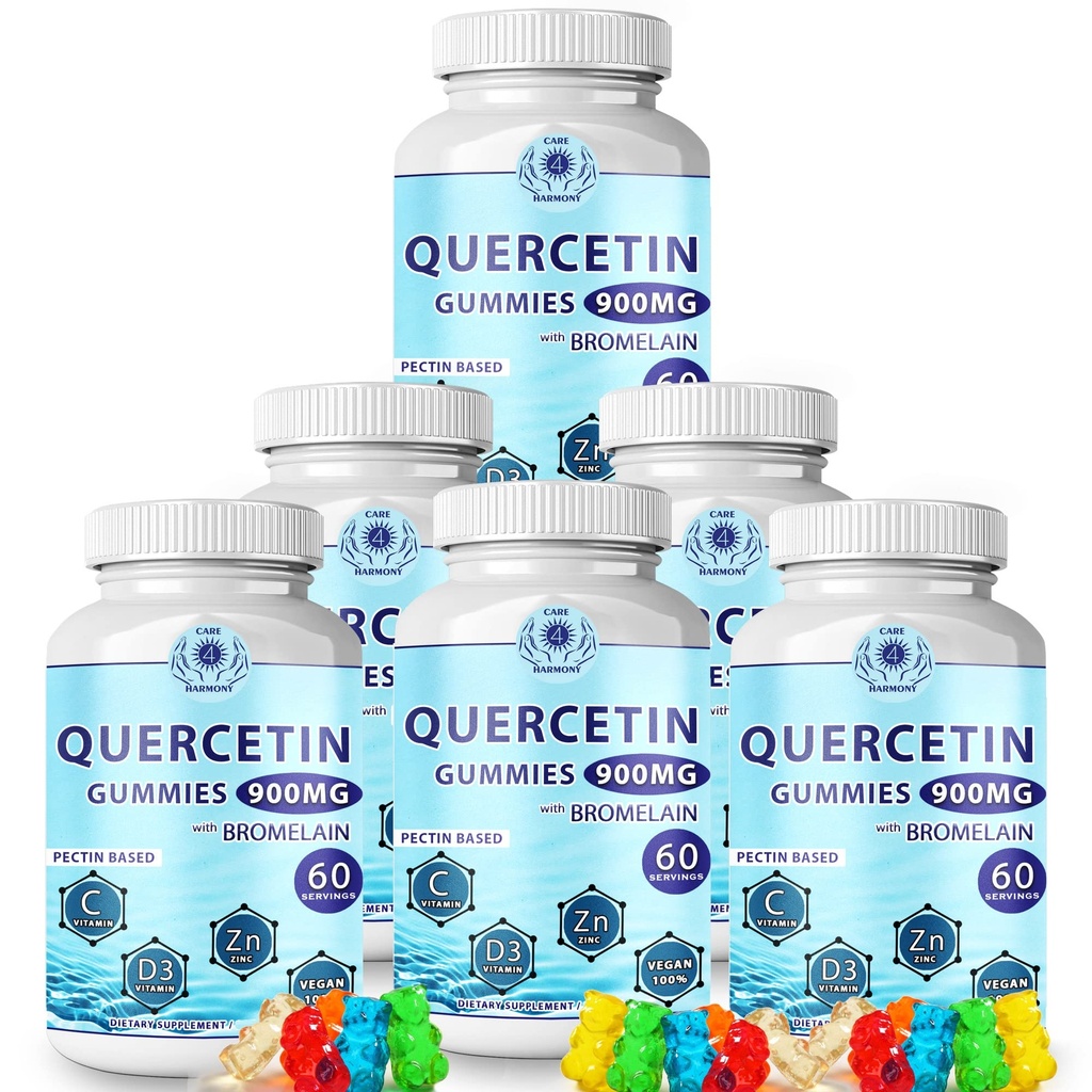 Quercetin Gummys - Quercetin with Bromelain Vitamin C + Zinc Vitamin D3 – Chewable Quercetin 900mg 补编 - 儿童与成年人的Quercetin (6)