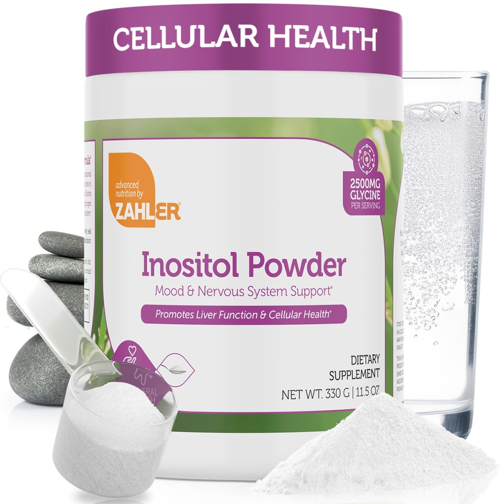Zahler Inositol & Glycine 补充粉末 - Mood & Nervous系统支持妇女补充剂 - Hormone平衡与健康有机功能 - Kosher, Gluten Free, Dairy Free, Soy Free 11.5 Oz