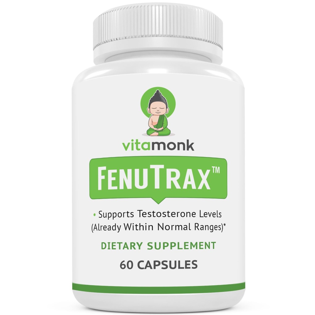 VitaMonk FenuTraxTM Fenugreek 抽取功率50% Fenugreek种子抽取标准化 Fenuside - 与 Testofen 相比时的高富罗斯坦诺尔·格莱科西德和萨波宁含量 - 60 Capsules