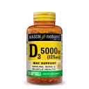 MASON 天然维生素D3 125 mcg(5000 IU),支持骨,肌肉和免疫健康,来源于鱼肝油,50软胶,包装3
