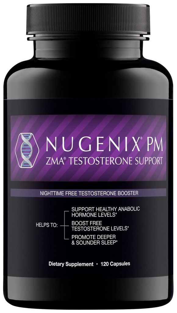 Nugenix PM ZMA - 夜间自由试酮助推器和睡眠支持,120个计数