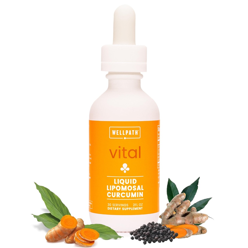 WellPath Liposomal Crucumin 补充 + 液态涡流滴与黑胡椒提取 + 增强吸收 → 非GMO, Vegan, 2 oz