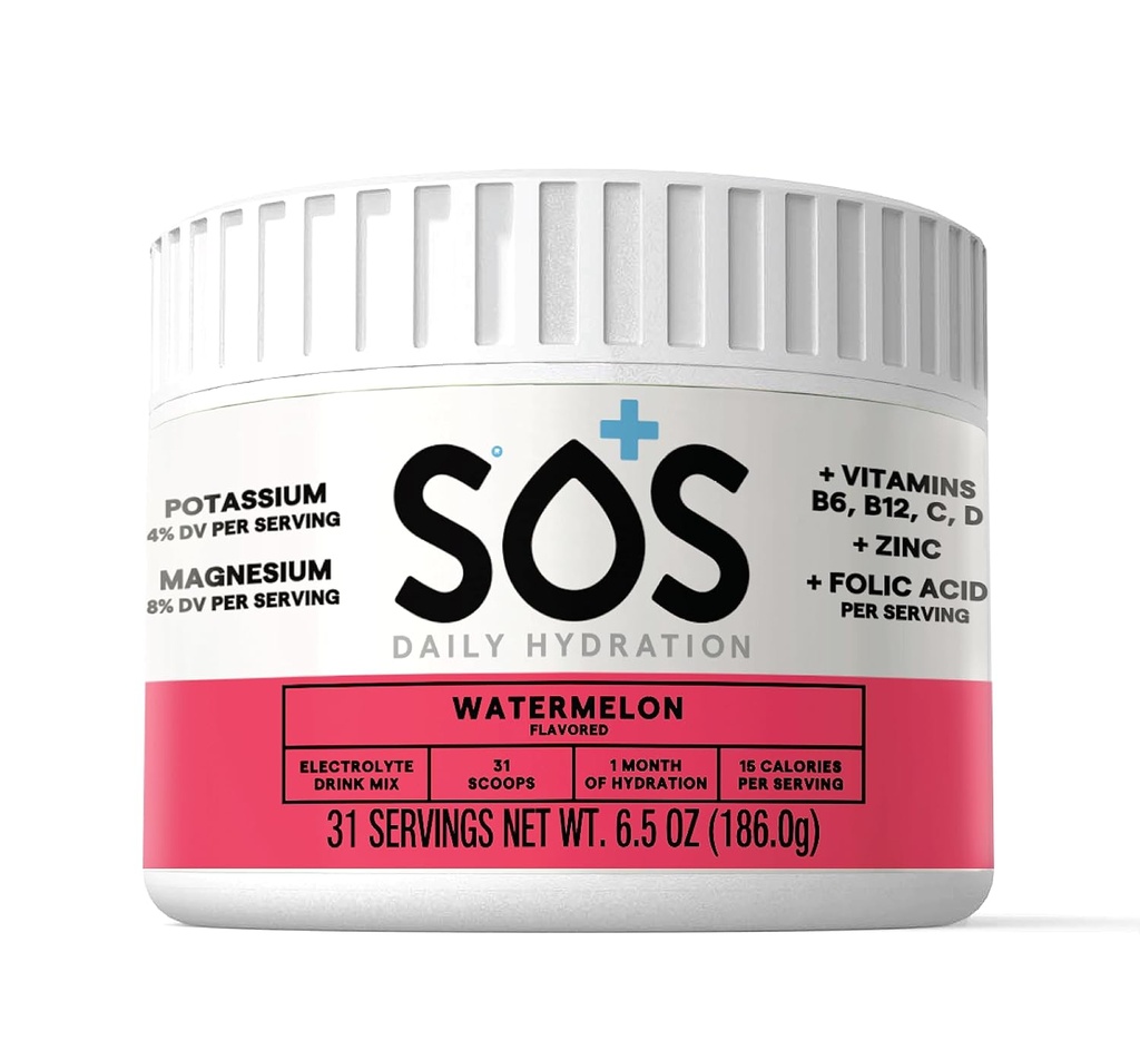 SOS 水解电解液 饮料 混合液 31 服务 低糖 15 Calorie 15 Keto-Friendly 和快速补液 西瓜