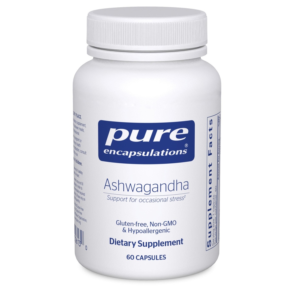 纯封装 Ashwagandha - 500 mg Ashwagandha 提取 - 代谢与压力支持 - 免疫支持 - GMO Free & Vegan - 60 capsules