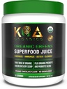 Greens超级食品汁粉 - USDA 有机超级绿色与螺旋藻,氯草,Matcha,小麦草,消化酶与亲生素 - 巧克力火焰 - 30 Servi