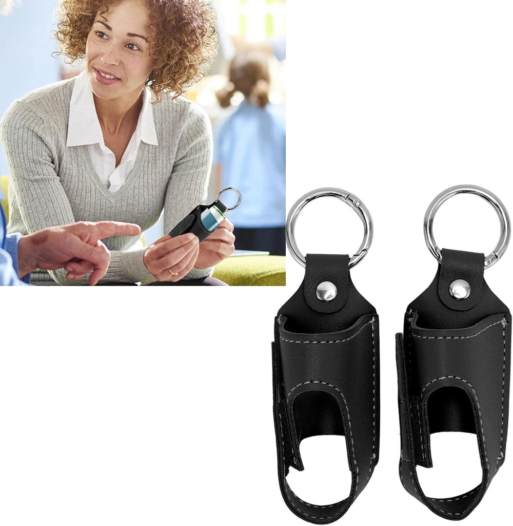 Inhaler 案例持有者,2PCS Asthma Inhaler Holder 便携式存储保护PU 皮质 Asthma Inhaler 案例轻量级和保护壳,供日常使用、旅行和上学(黑色)