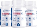 临床效果 Berberine HCL - Pure Berberine 1200mg - 肝脏支持 - Vegan 补充 - 3 Pack - 在美国制造