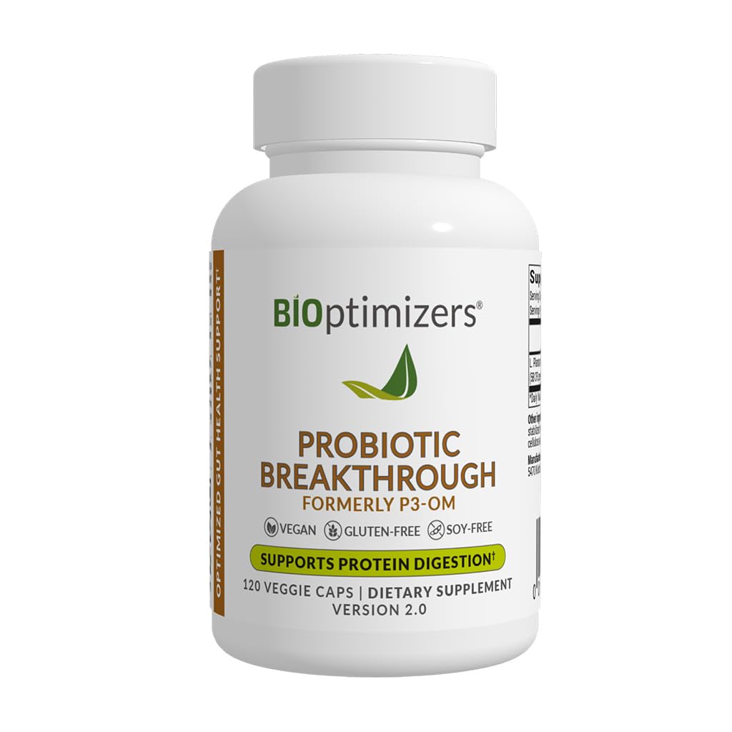 Bioptimers Probiotic Breaktureflight – Lactobacillus Plantarum OM Probiotics & Prebiotics 古特,消化剂和免疫剂支持老年女性的Probiotic – 120 Vegan Capsules