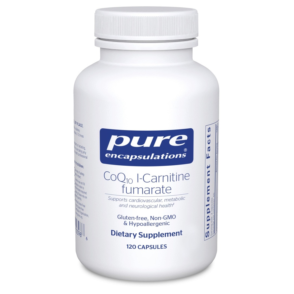 纯封装 CoQ10 l-Carnitine Fumarate + 超主管心血管支持 + 120 Capsules