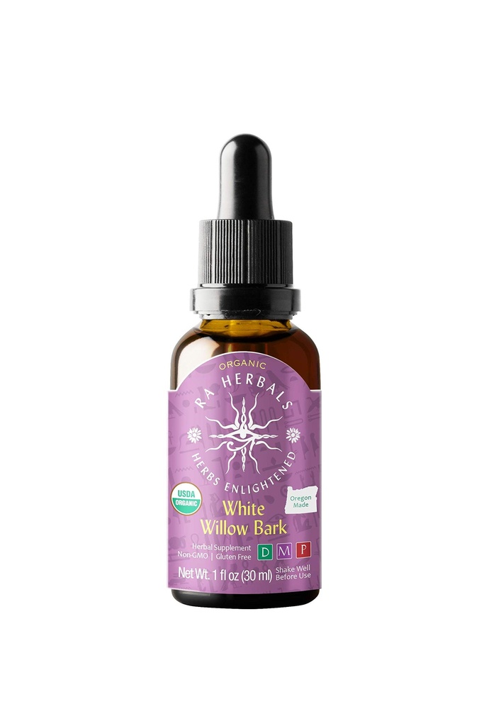 Ra Herbals 有机白色柳条液体提取 - 炎症支持 - 1 fl oz