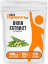 Bulk Assupports.com Okra 提取粉末 - Okra Assistance, Fiber 源头,草药补充 - Vegan & Gluten Free, 每人500mg, 100g(3.5 oz) (Pack of 1)