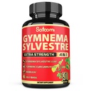 Satoomi Pure Gymnema Sylvestre Capsules 摘录 - 90 Capsules for 3-Month - 与 Neem Leaf , 圣巴西尔 和 Turmeric Curcumin 根结合