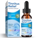 Tinnitus 对环耳的救济、天然成份的Tinnitus 对耳朵感染的救济、Herbal Eards对成年人、儿童、Reduce耳朵噪声和改进听力的救济、60毫升蓝色