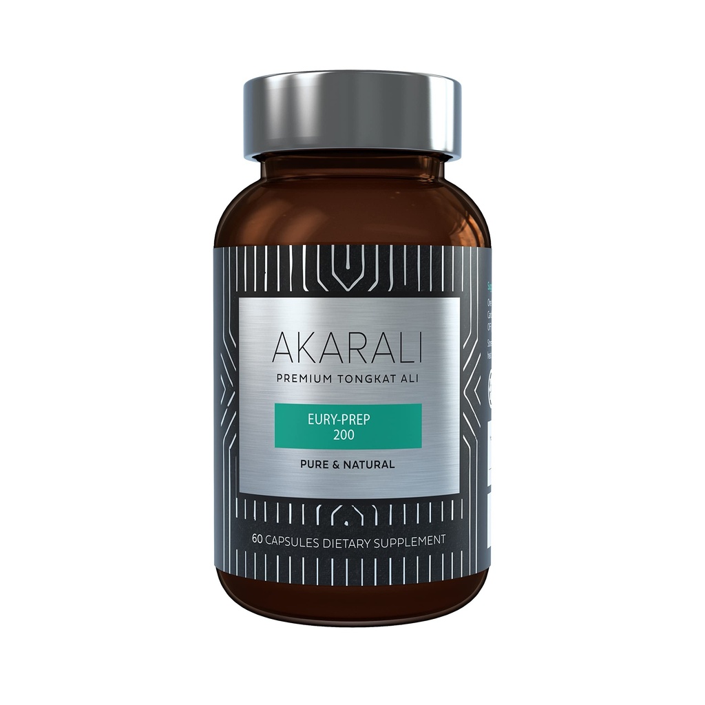 AKARALI Pure Tongkat Ali Longjack 200:1 高度集中 1.5% Eurycomanone 美国专利 Physta® 冻结-干采掘技术支持力量、能量和性能(60个计数)