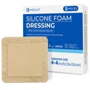 LotFancy Silicone Fam Dressing, 4"x 4"(2.5"x2.5" Pad), 5 Counter, Sterile边沿的粘着伤口 Dressing, Bed Sores, Leg Ulcers 伤者护理带, 高吸附剂,防水