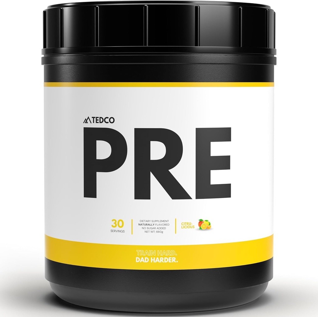 TEDCo 预研粉 - 男子所有自然预研,零人工甜菜 - BCAA,Creatine,Beta Alanine,L-Citrulline - 30种全服(Citrulicious)