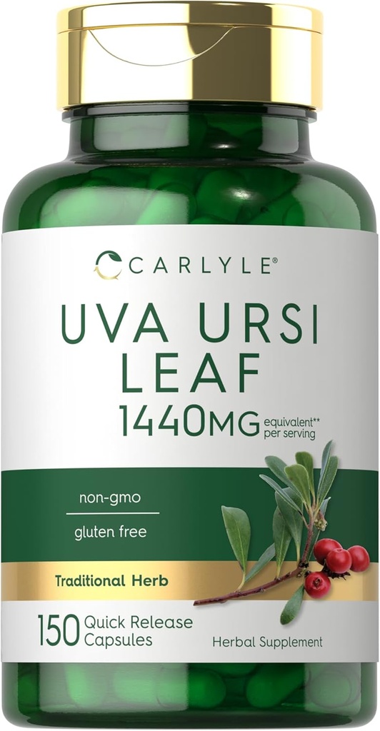 Carlyle Uva Ursi Capsules | 1440 mg | 150 伯爵 Herbal Leaf  Extract  Extract  Extract | | 非GMO | | Gluten 免费补编
