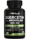 Quercetin + Bromelain 1,300mg – Quercetin:95% – 高纯度和高生物可用性+ Bromelain 2,400 GDU/g – 在美国制造 → 120 Caps