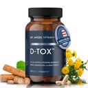 Angel Vitamins D-Tox山 - 高级肝脏清洁和除毒修复补充品,支持脂肪肝脏健康与酶减量与牛奶硝酸盐,NAC和Dandelion根 - 60 Capsules