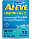 Aleve Pain Reliver & Fever 减压液宝石、Naproxen Sodium、止痛药、20个计数
