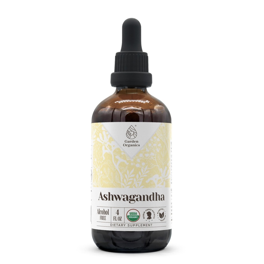 Ashwagandha USDA 有机酒精无酒精提取 QQ 饮食补充,高剂量叮当 QQ 天然认证 有机 Ashwagandha (Visania Somnifera) 干根(4 oz)