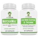 VitaMonk 能量和焦点套装: MatchaMax 有机日本 Matcha Capsules 低剂量咖啡因和 Theanine
