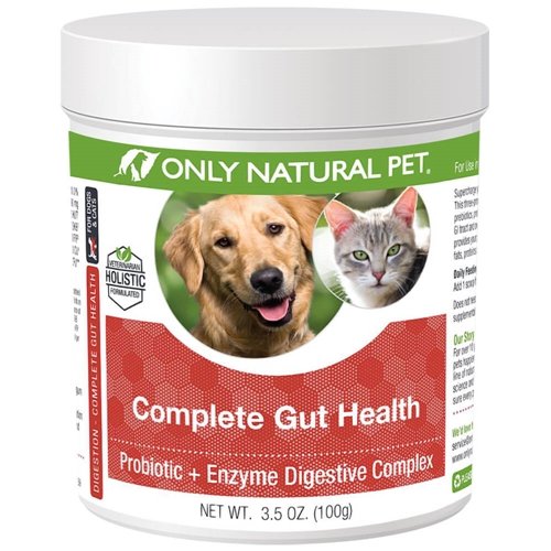 只有自然宠物完整Gut健康综合体——狗和猫的亲生和消化酶补充物——促进健康消化、免疫系统、营养吸收——美国制造的3.5oz 粉点