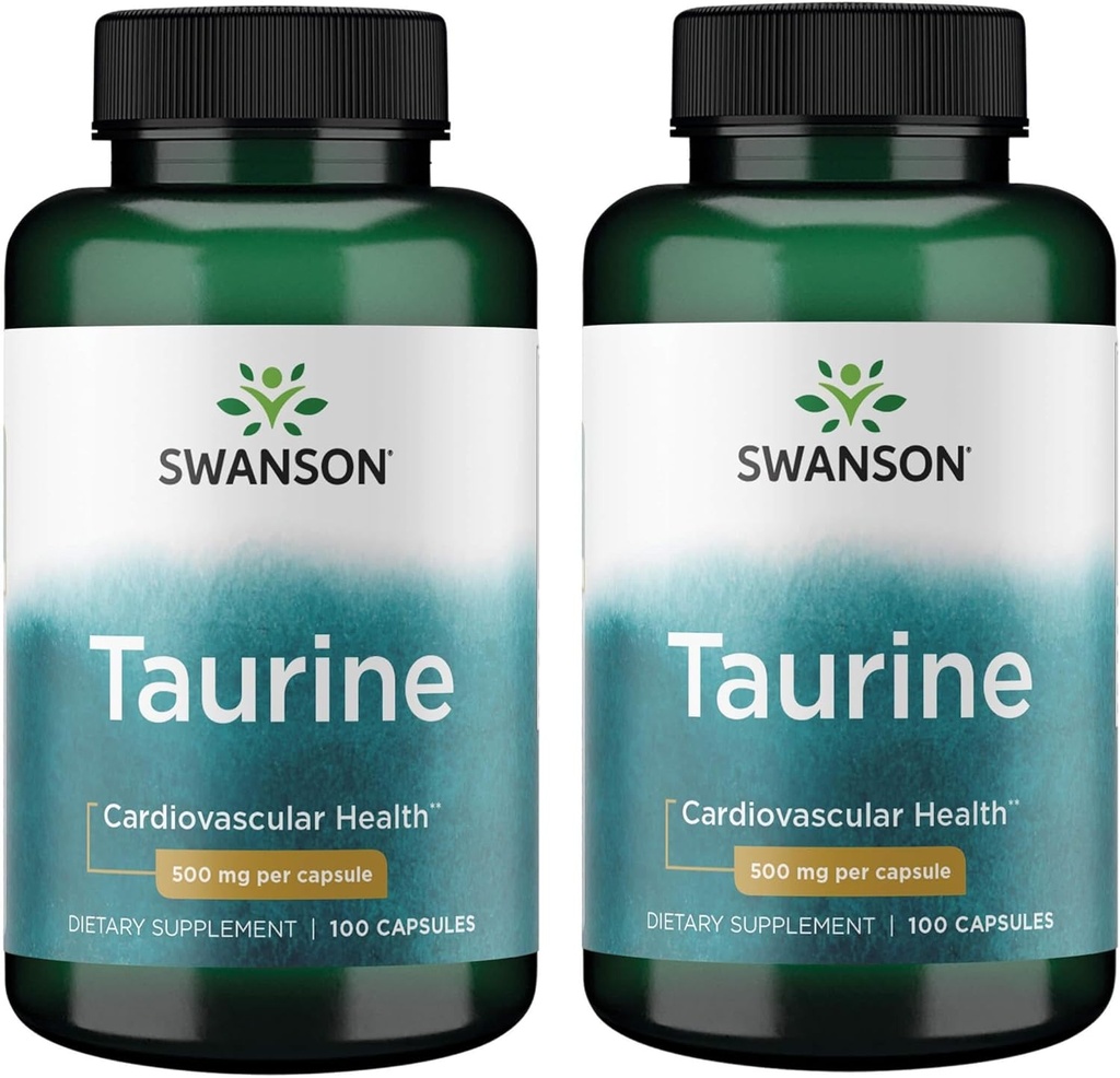 Swanson Taurine -- -- 氨基酸补充剂,促进能源生产和电解平衡 -- -- 支持心脏健康与健康的自然公式 -- -- (每包100卡普尔,500毫克)(2包)