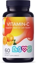 LIVS 儿童与成年人维生素C 250mg Gummies 儿童与成年人抗氧化剂与免疫支持补充 | 女性与男性的头发,皮肤和钉子维生素 | Vegen & Free from GMO & Gluten - 250mg VIT C/Dose - 60 ct