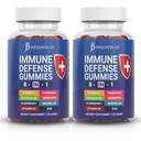 8 in 1 Imune Defense Booster Supplement Gummys 配有 Astragalus Root, 维生素C和锌,维生素D3, 草莓和奎西丁(2包)