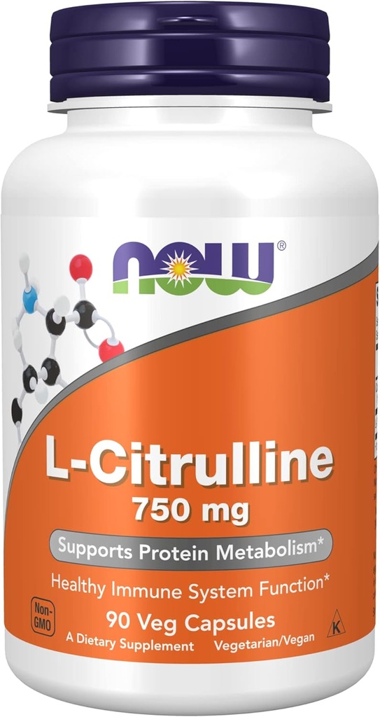 现在食品 L-Citrulline 750 mg - 90 Caps 3 包装