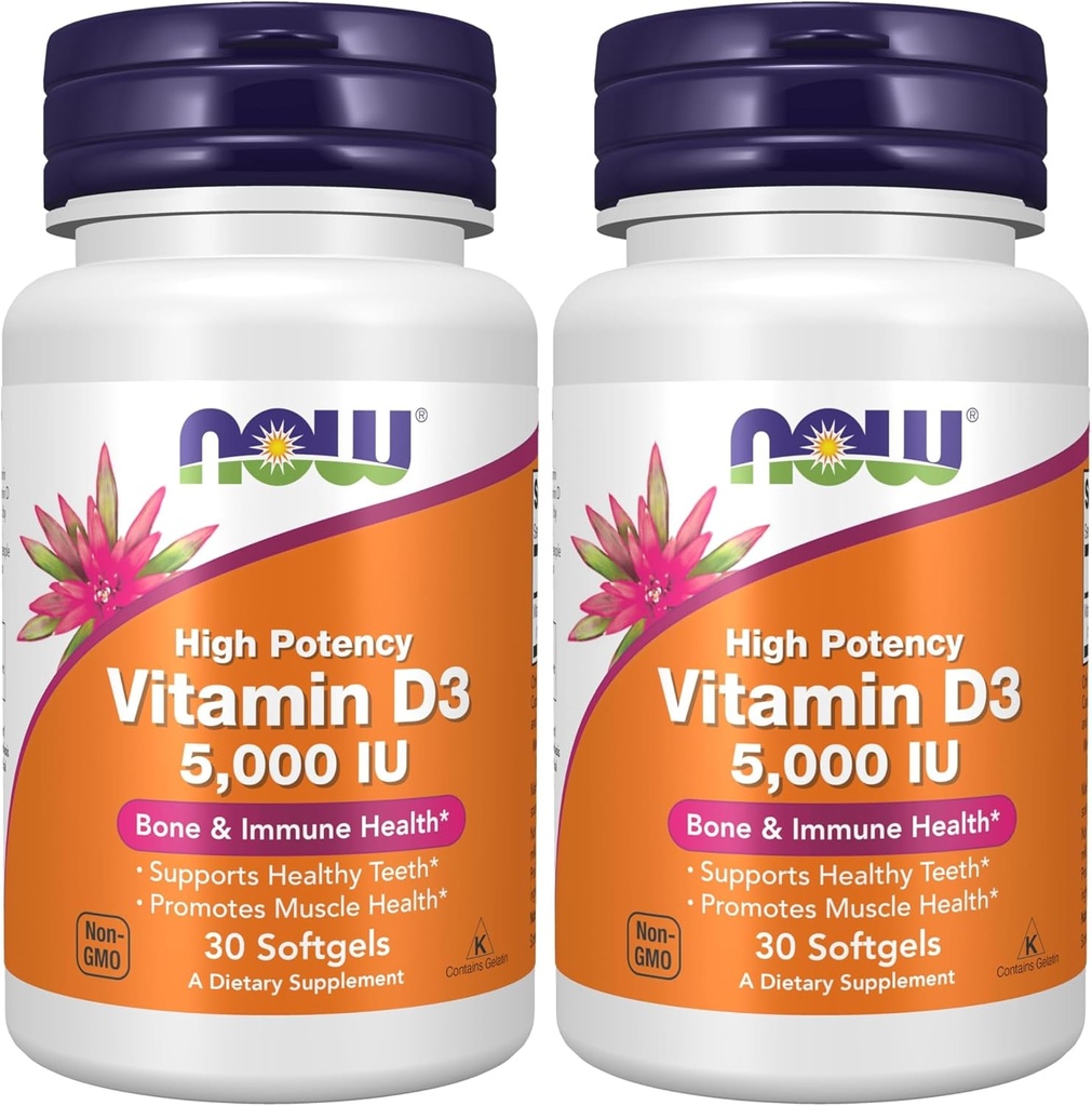 现在维生素D-3 5000 IU - 30 Softgels (2包)